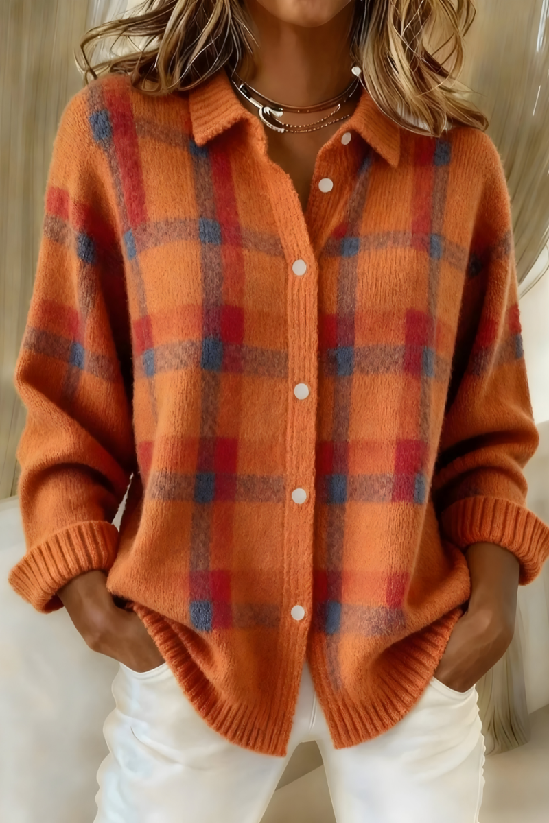 CarlaVero™ | Cardigan a Quadri Elegante