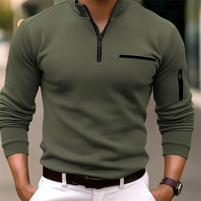 LucaZipFit™ | Maglia a Maniche Lunghe con Zip Uomo