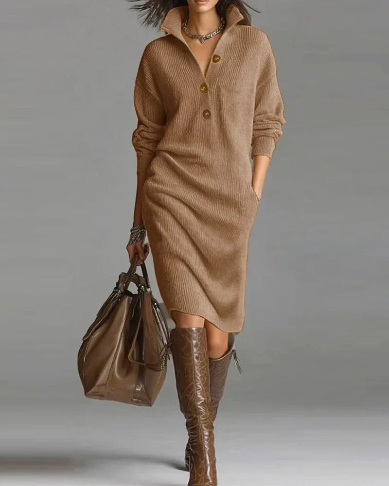 ElenaChic™ | Abito Elegante a Collo Alto Donna