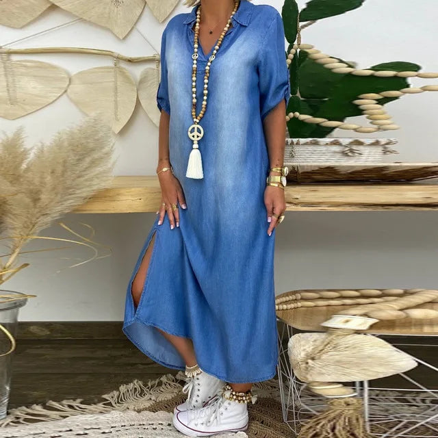 LeaDenim™ | Abito Lungo Casual Donna