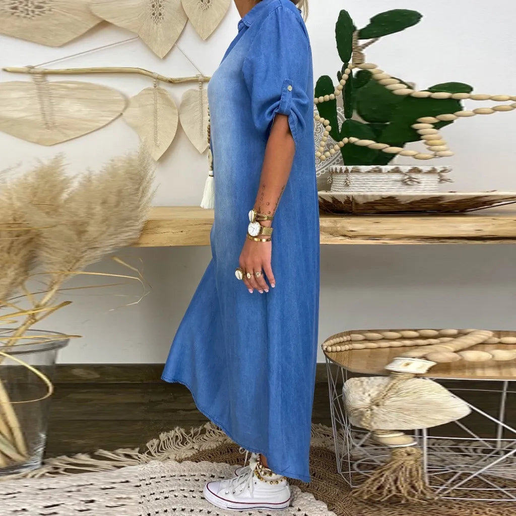 LeaDenim™ | Abito Lungo Casual Donna