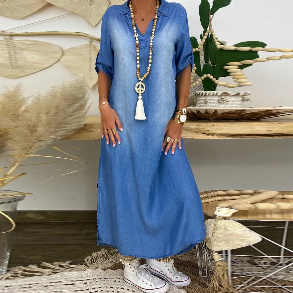 LeaDenim™ | Abito Lungo Casual Donna