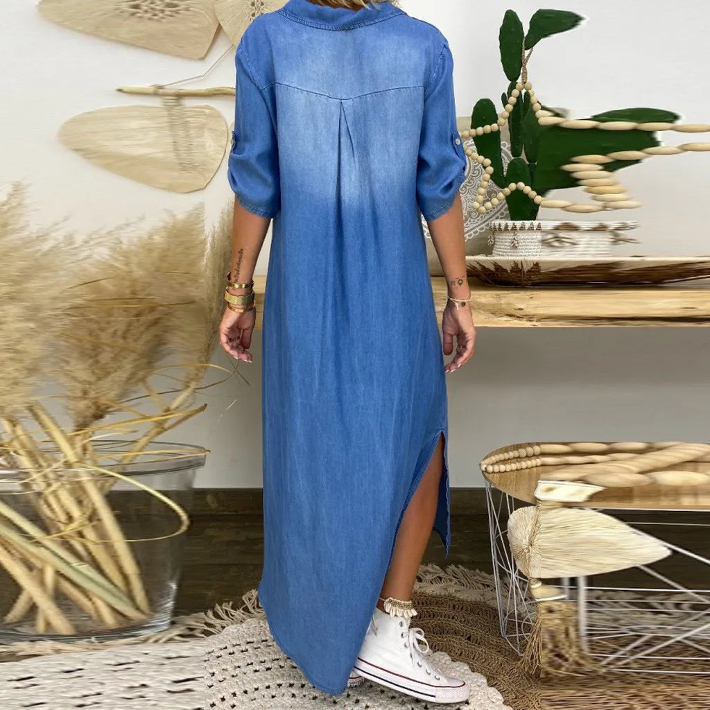 LeaDenim™ | Abito Lungo Casual Donna