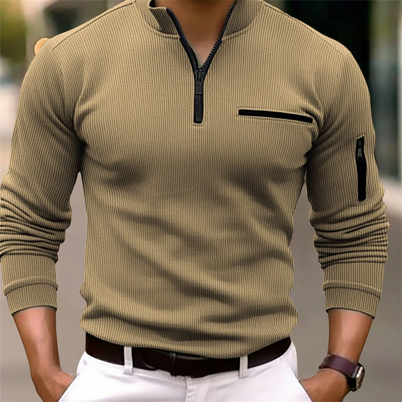LucaZipFit™ | Maglia a Maniche Lunghe con Zip Uomo