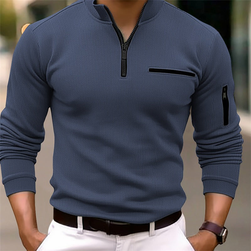 LucaZipFit™ | Maglia a Maniche Lunghe con Zip Uomo