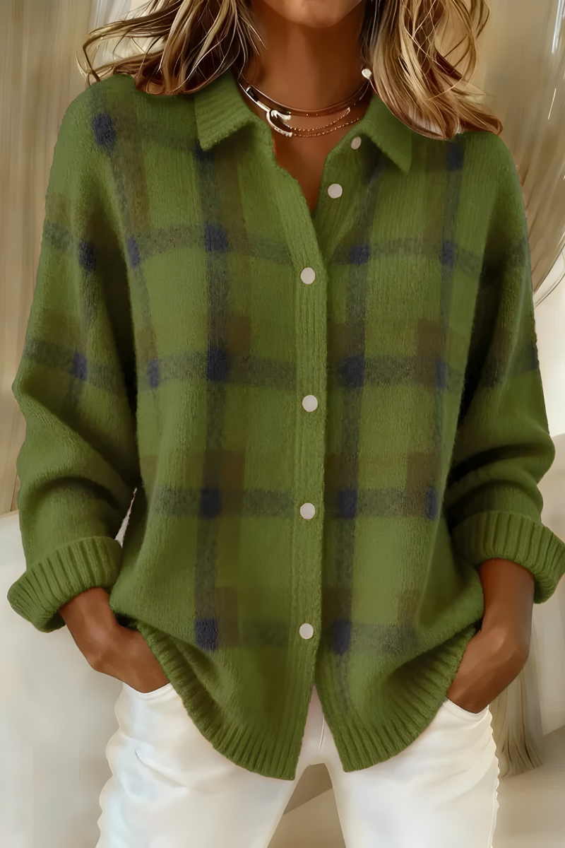 CarlaVero™ | Cardigan a Quadri Elegante