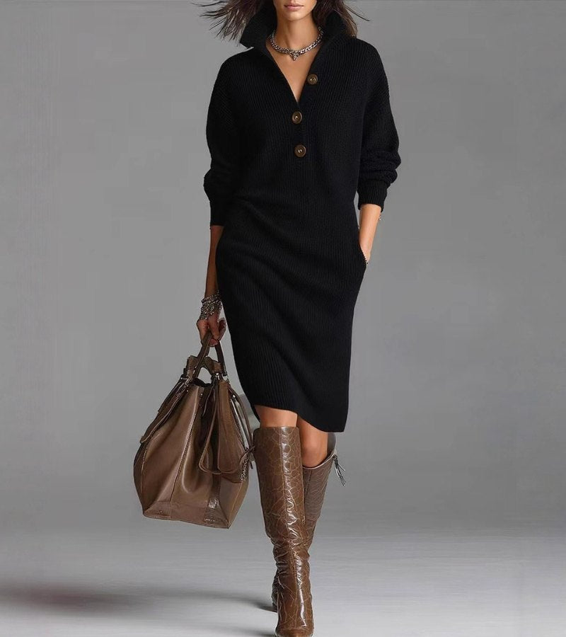 ElenaChic™ | Abito Elegante a Collo Alto Donna