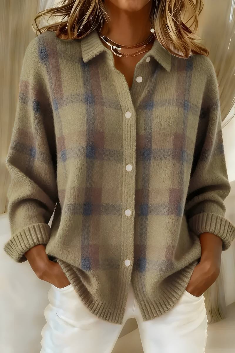 CarlaVero™ | Cardigan a Quadri Elegante
