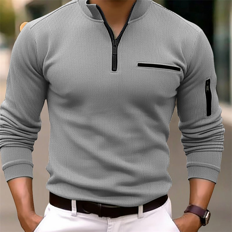 LucaZipFit™ | Maglia a Maniche Lunghe con Zip Uomo