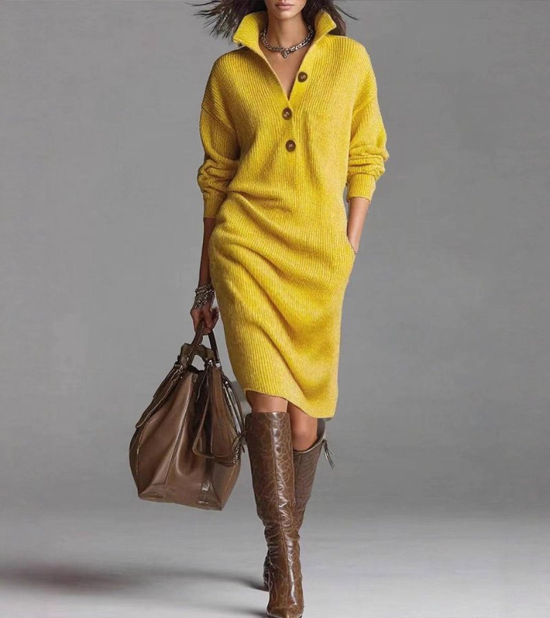 ElenaChic™ | Abito Elegante a Collo Alto Donna