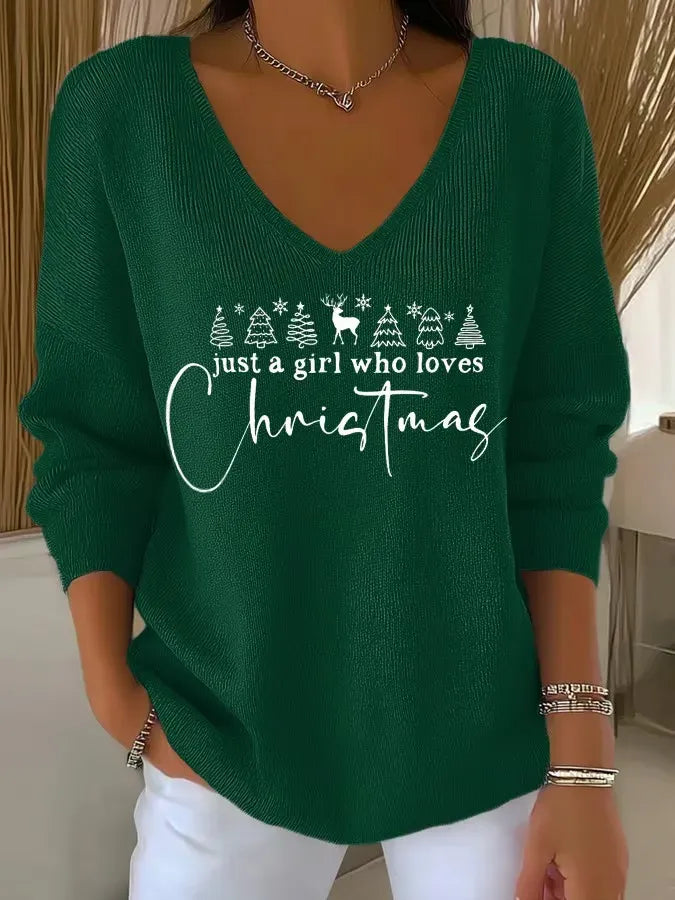 StellaNatalizia™ | Maglione Festivo a Scollo a V Donna