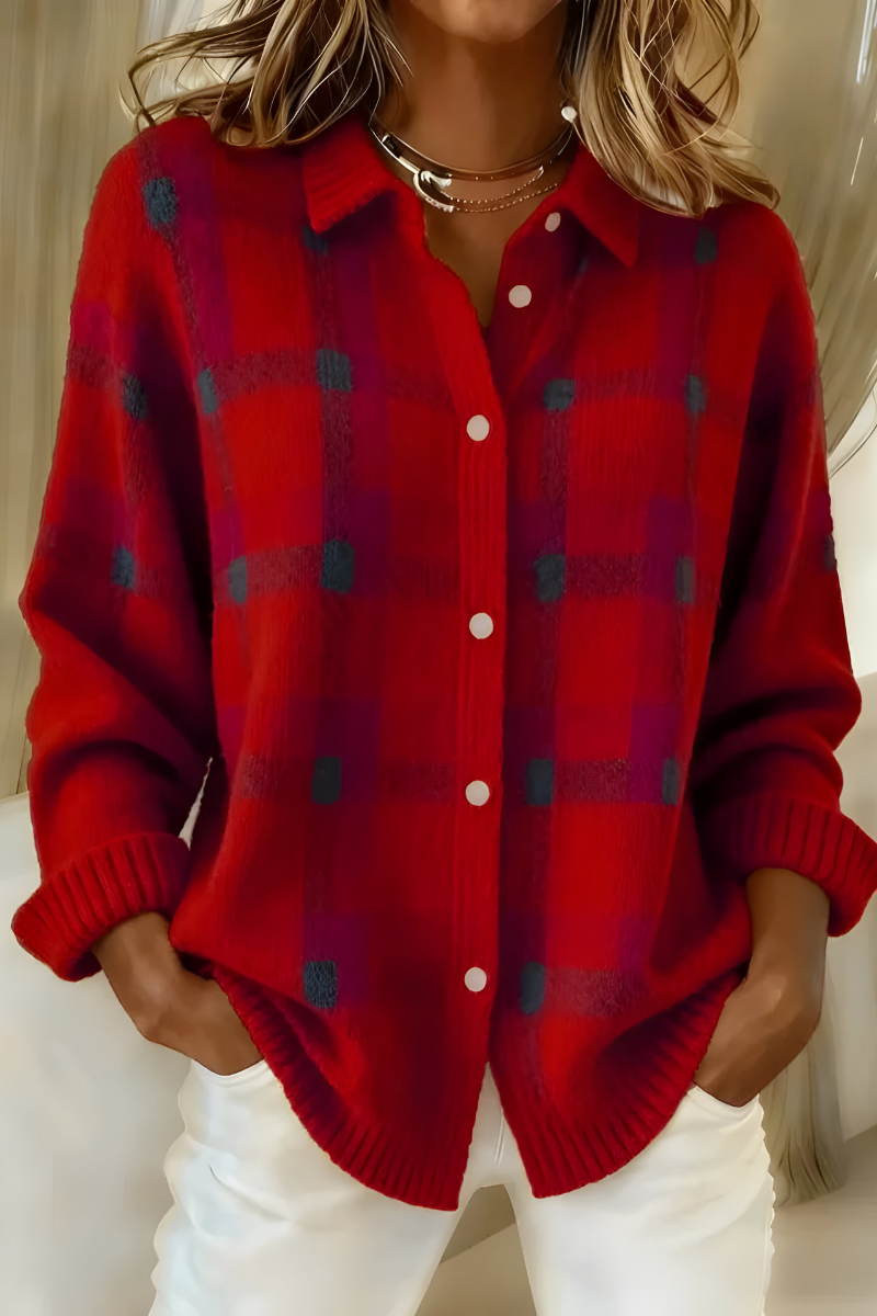 CarlaVero™ | Cardigan a Quadri Elegante
