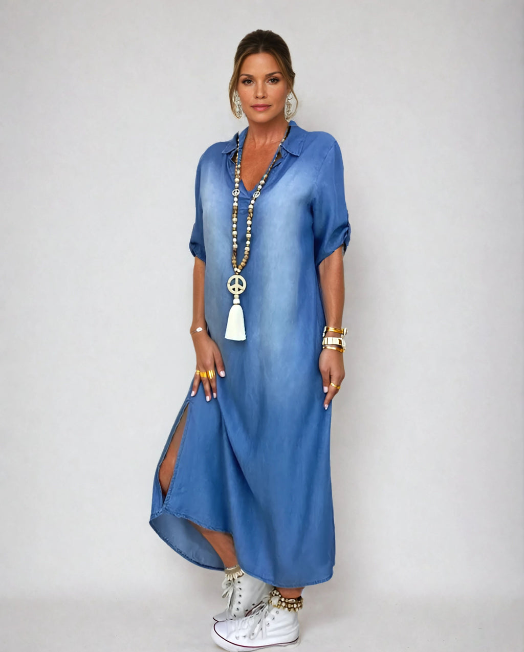 LeaDenim™ | Abito Lungo Casual Donna