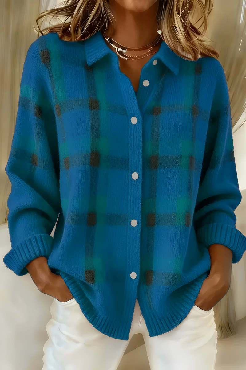 CarlaVero™ | Cardigan a Quadri Elegante