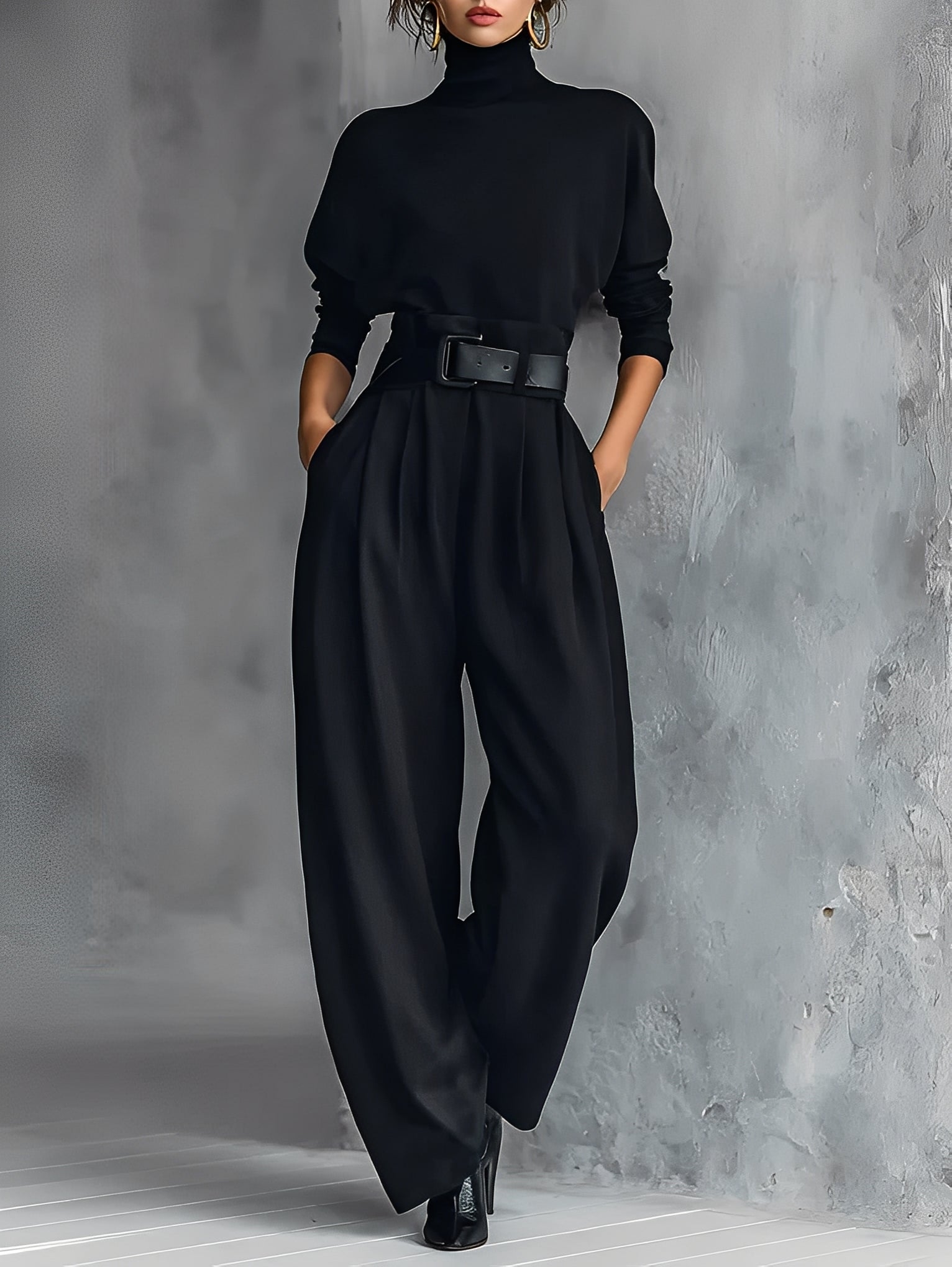 LineaArmonia™ | Set Donna con Dolcevita e Pantaloni Dritti