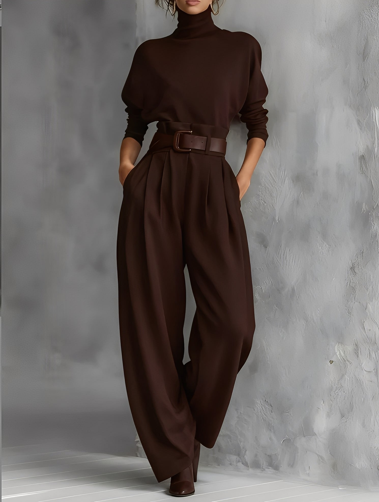 LineaArmonia™ | Set Donna con Dolcevita e Pantaloni Dritti