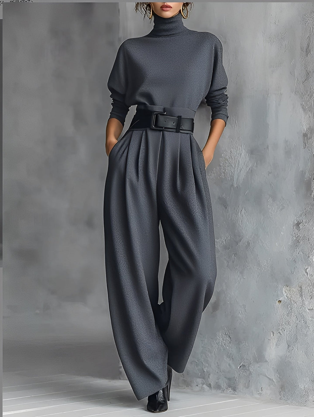 LineaArmonia™ | Set Donna con Dolcevita e Pantaloni Dritti