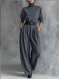 LineaArmonia™ | Set Donna con Dolcevita e Pantaloni Dritti