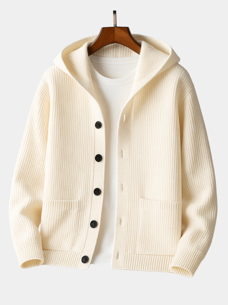 LorenzoHood™ | Cardigan Elegante con Cappuccio Uomo