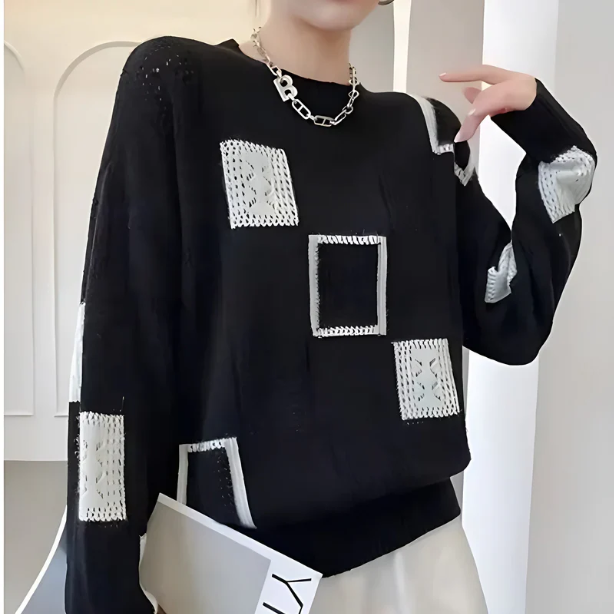 ModernaSofia™ | Maglione Geometrico Eleganza