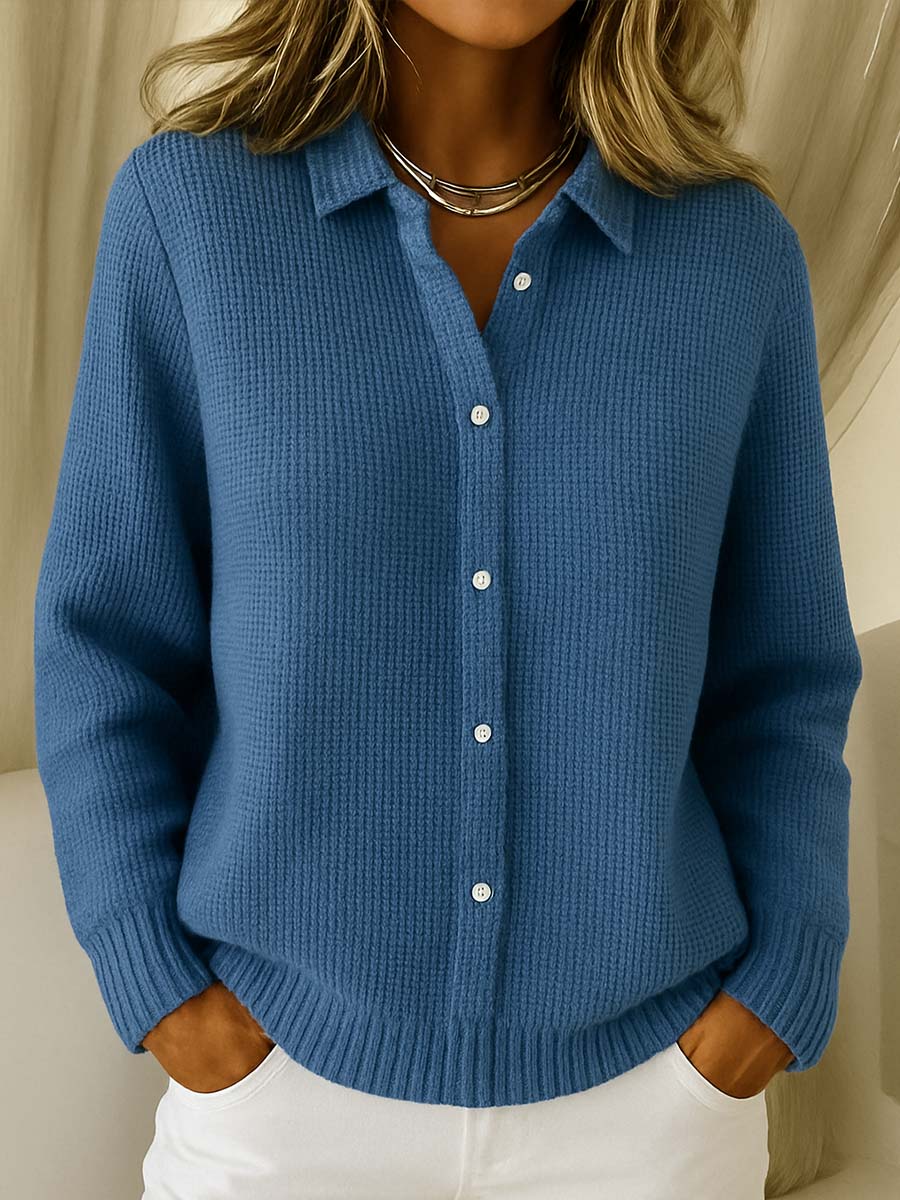 LiaColletto™ | Cardigan Elegante a Collo Raffinato Donna
